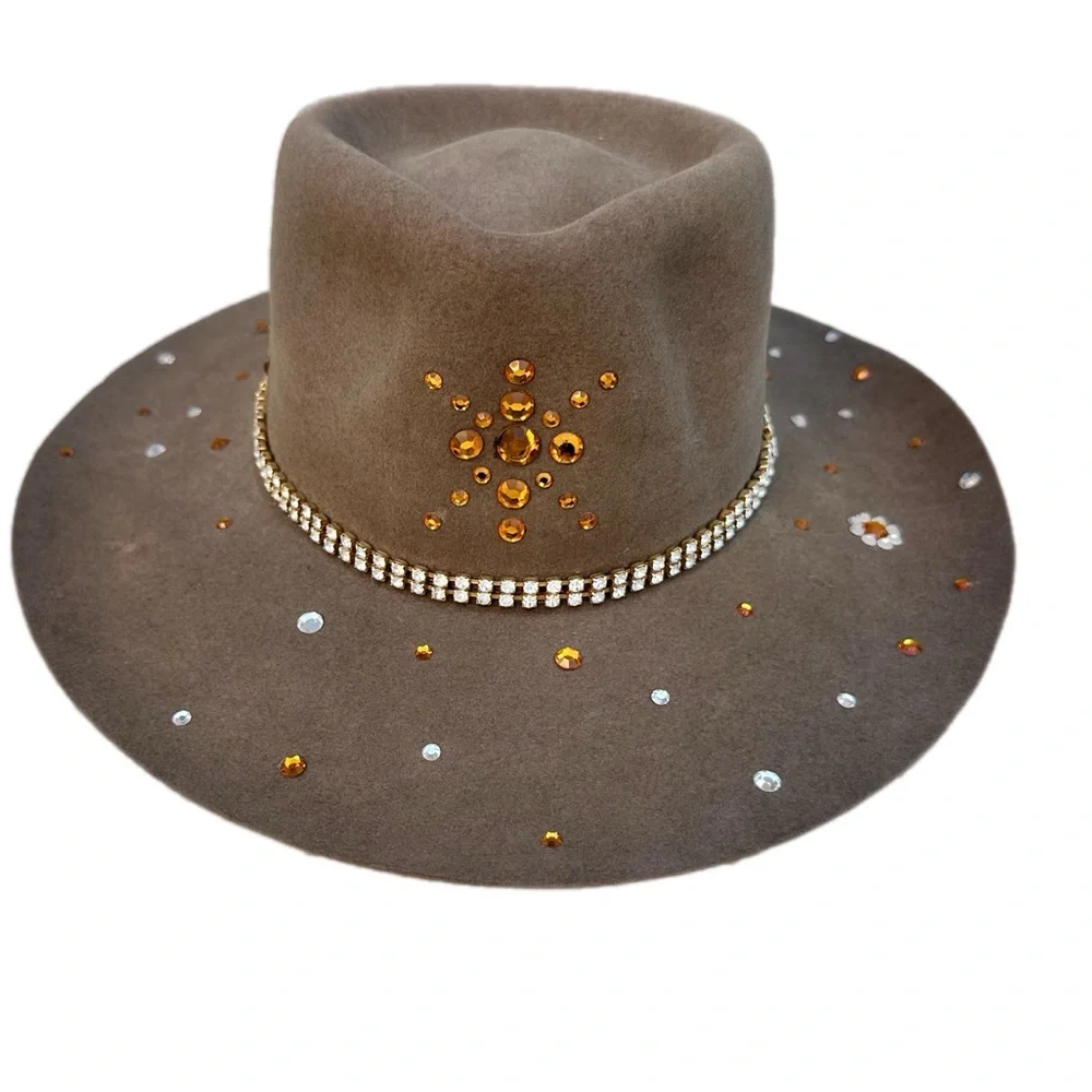 Australian Stock Saddle Co. “The Aussie” Fur Felt Western Hat 6 5/8 Crystal Star